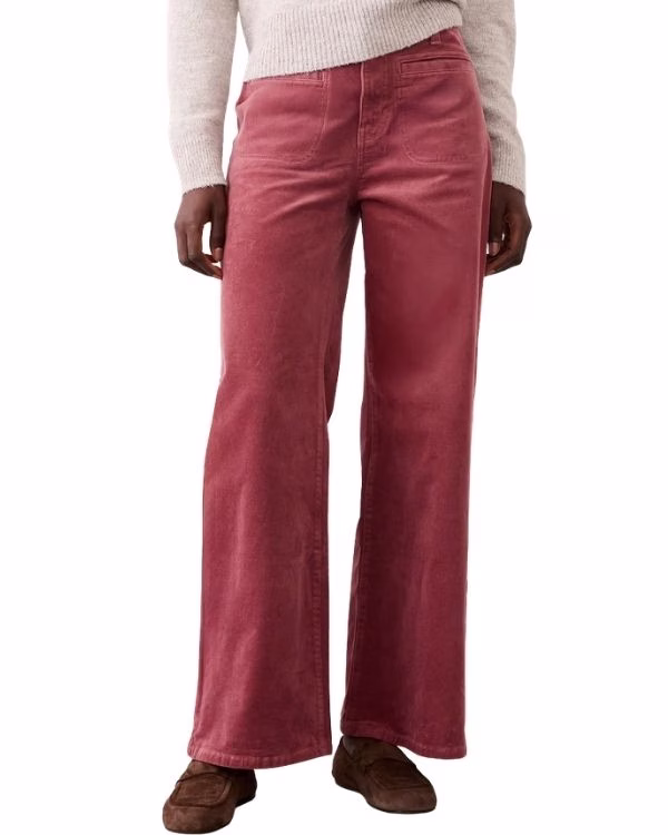 pink high rise corduroy pants