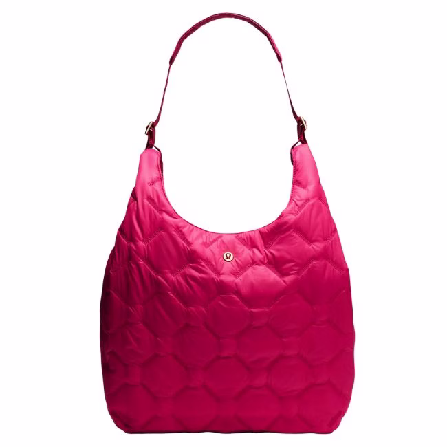 pink quilted tote bag