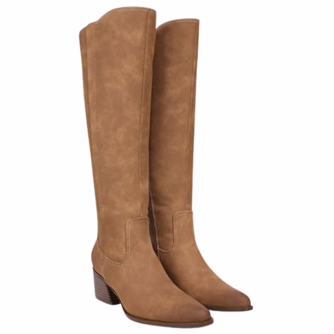 tan wide calf boot up to the knee