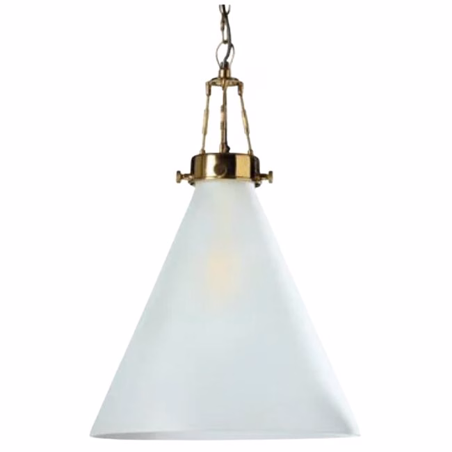 white cone shaped pendant light