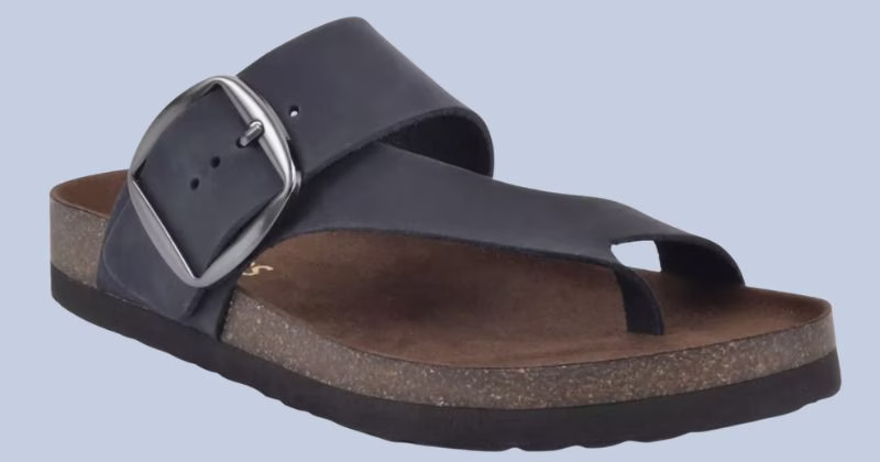 white mountain cork sandal in leather
