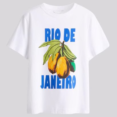 White Tee with Rio De Janeiro