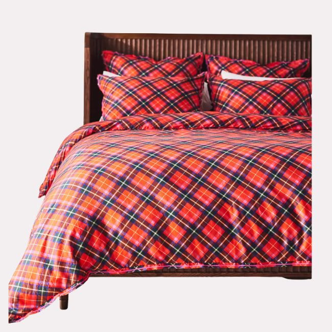 cozy cotton plaid duvet cover