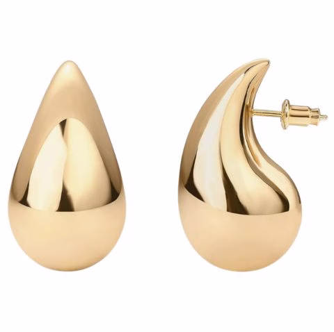 gold tear drop earrings
