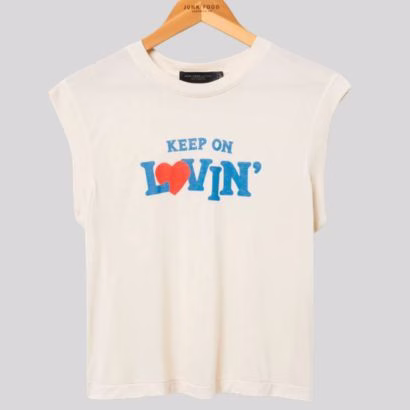white tee keep on lovin
