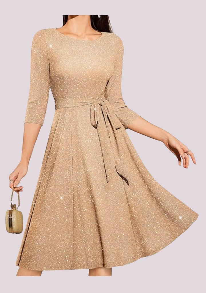 Dresstells Gold Cocktail Dress