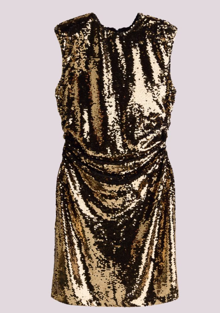 H&M Gold Sequin Sleeveless Mini Dress