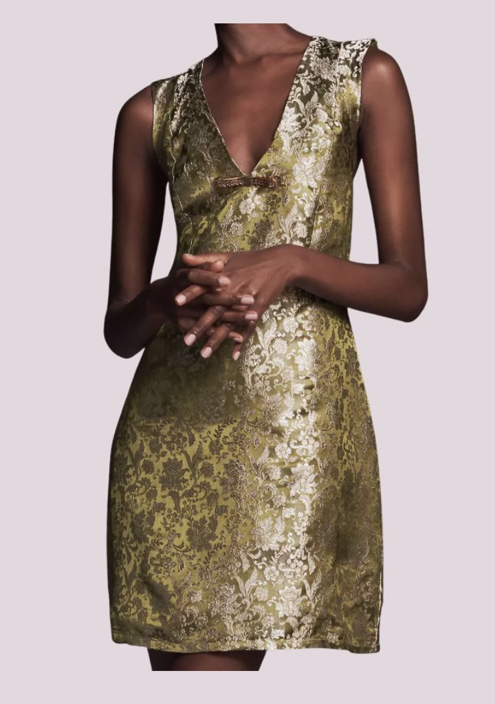 Maeve Sleeveless Brocade Shift Mini Dress