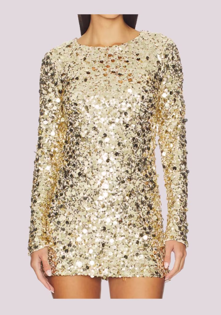 Show Me Your Mumu Maddison Gold Mini Dress