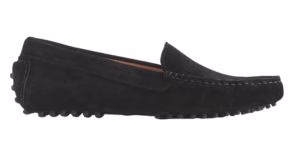 black suede driving loafer