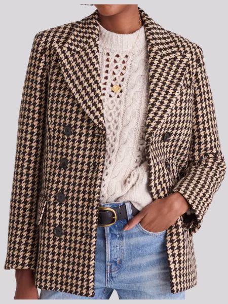 boxy houndstooth jacket