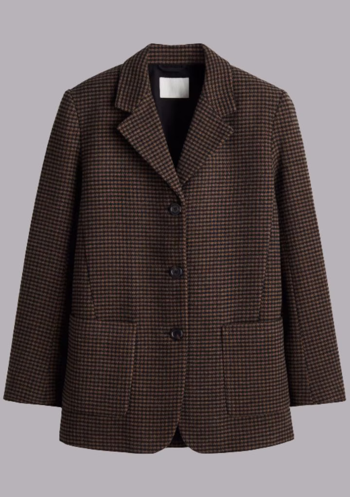 Brown Houndstooth Blazer