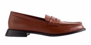 brown leather penny loafers