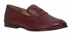 burgundy leather penny loafers