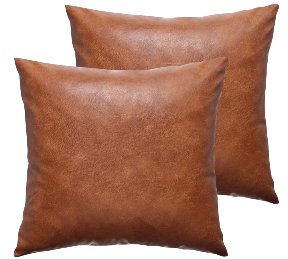 faux leather throw pillow covers