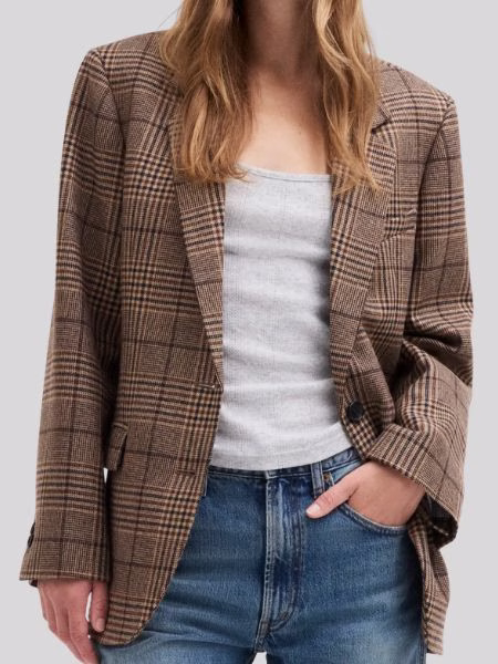 houndstooth relaxed blazer