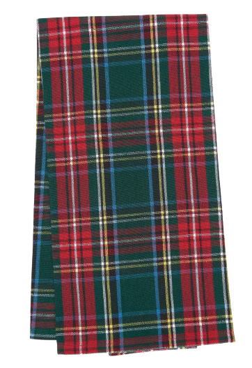 plaid christmas dish towel