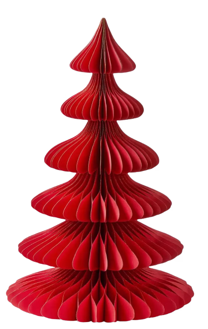 red paper christmas tree