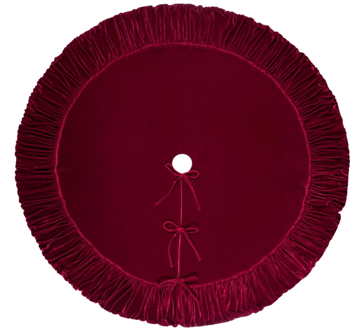 red velvet christmas tree skirt