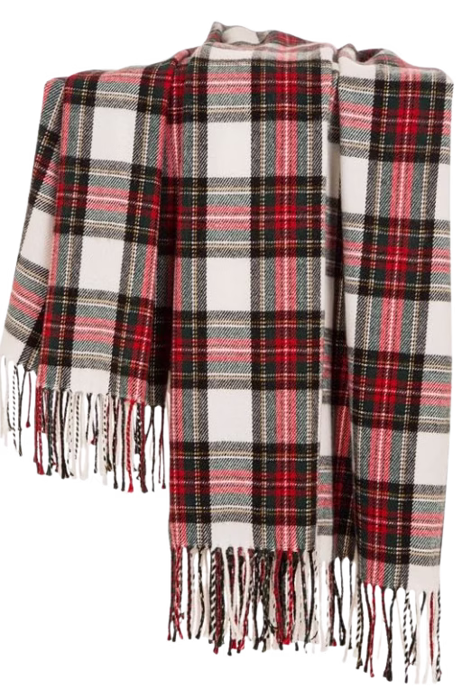 tartan plaid christmas throw blanket