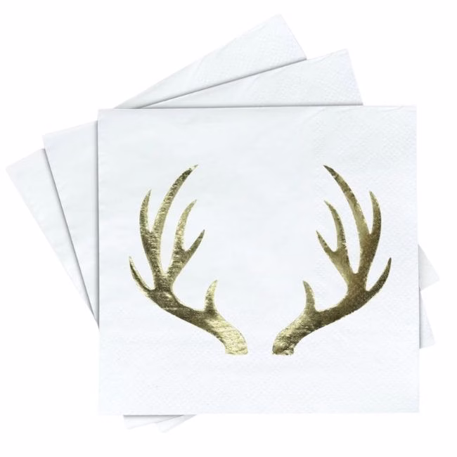 antler christmas napkins