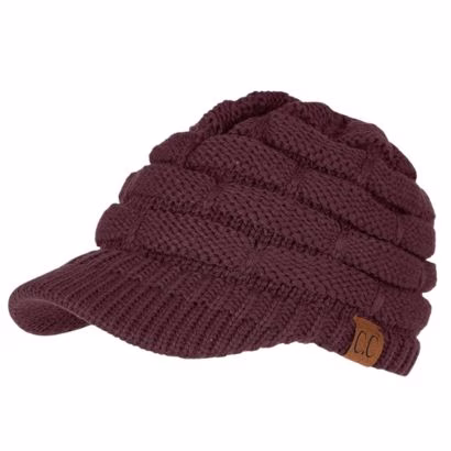 ribbed hat with brim