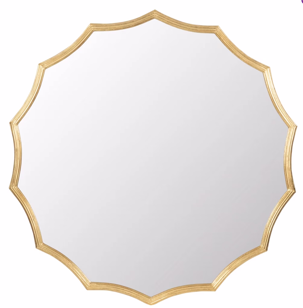 Sunburst shaped gold mirror