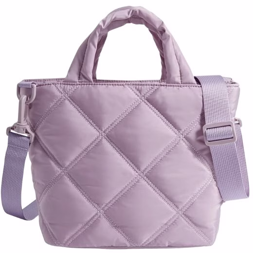 bagsmart purple quilted mini tote crossbody bag
