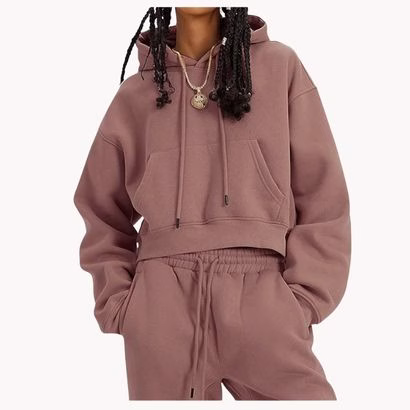 brown crop sweatsuit