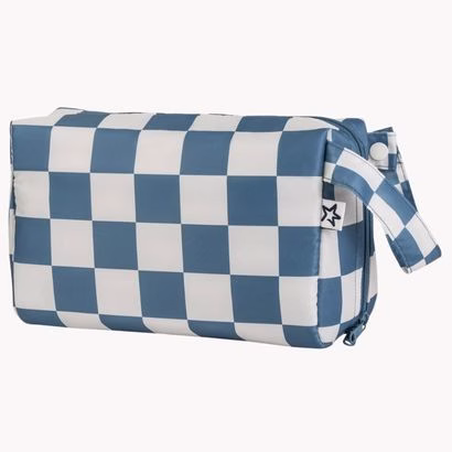 checkered plain toiltery bag