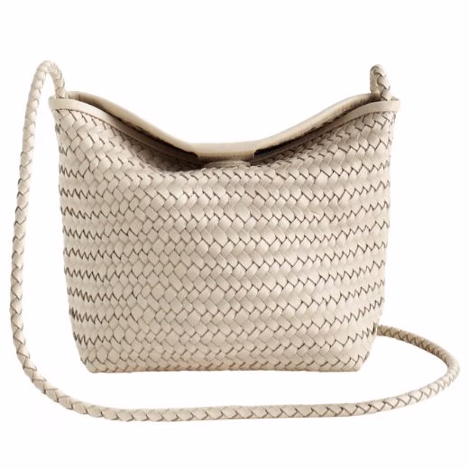 cream woven crossbody bag