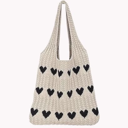 heart knit bag