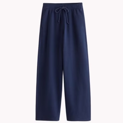 navy wide leg sweatpants