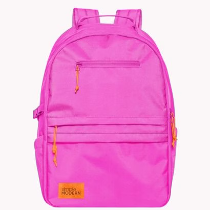 pink plain nylon backpack