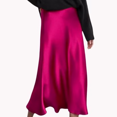 pink satin skirt