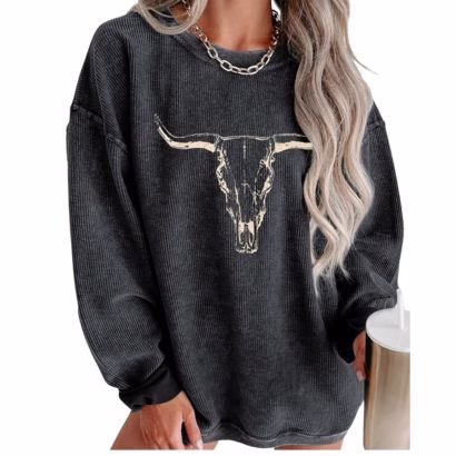 Cow skull sweatshirt