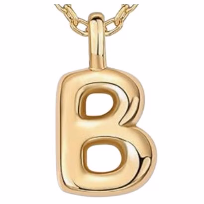 Gold Bubble Letter Charm