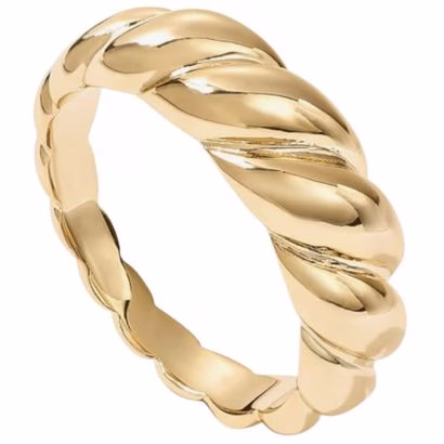 Gold Twisted Braided Ring