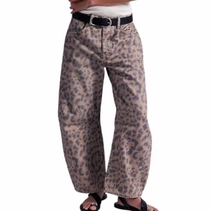 Printed Barrel Jeans