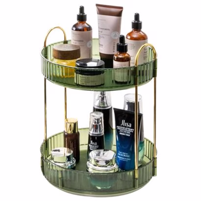 green bathroom lazy susan