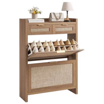 rattan shoe cabinet