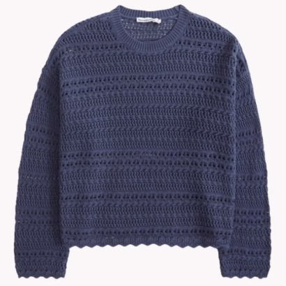 Blue textured sweater