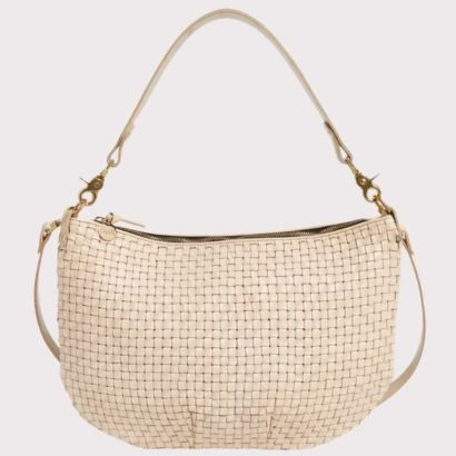 Clare V woven cream messenger bag