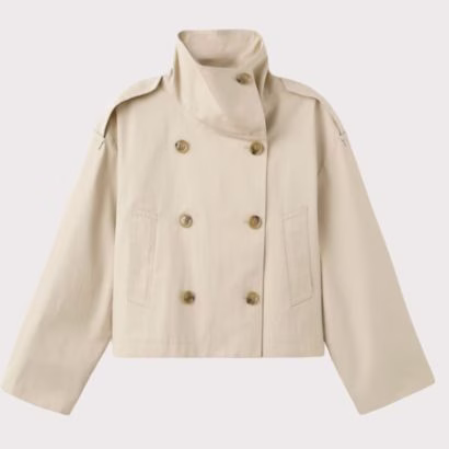 Cowl Neck Cropped Tan Jacket