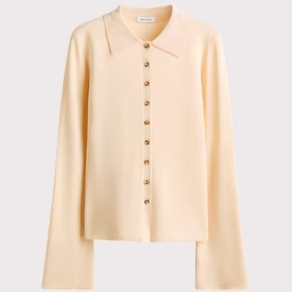 Cream button down sweater
