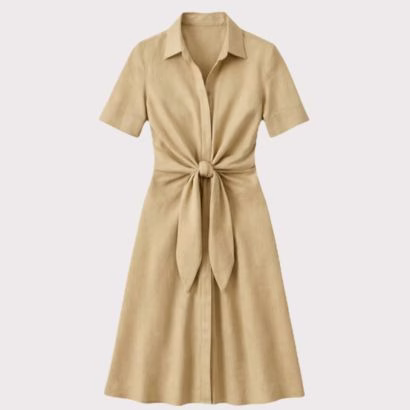 Khaki Linen Dress