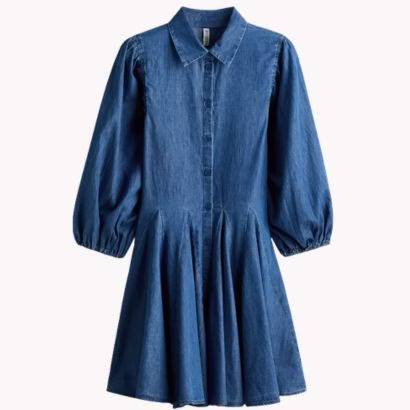 blue chambray dress
