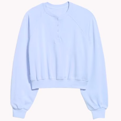 blue oversized sweatshirt