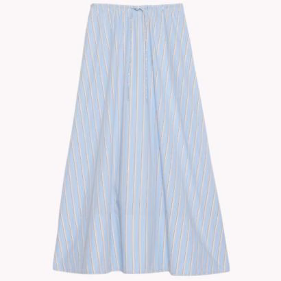 blue poplin maxi skirt