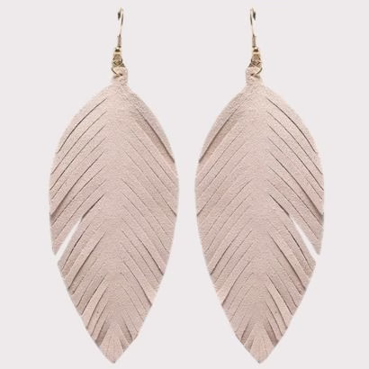leather fringe dangle earrings